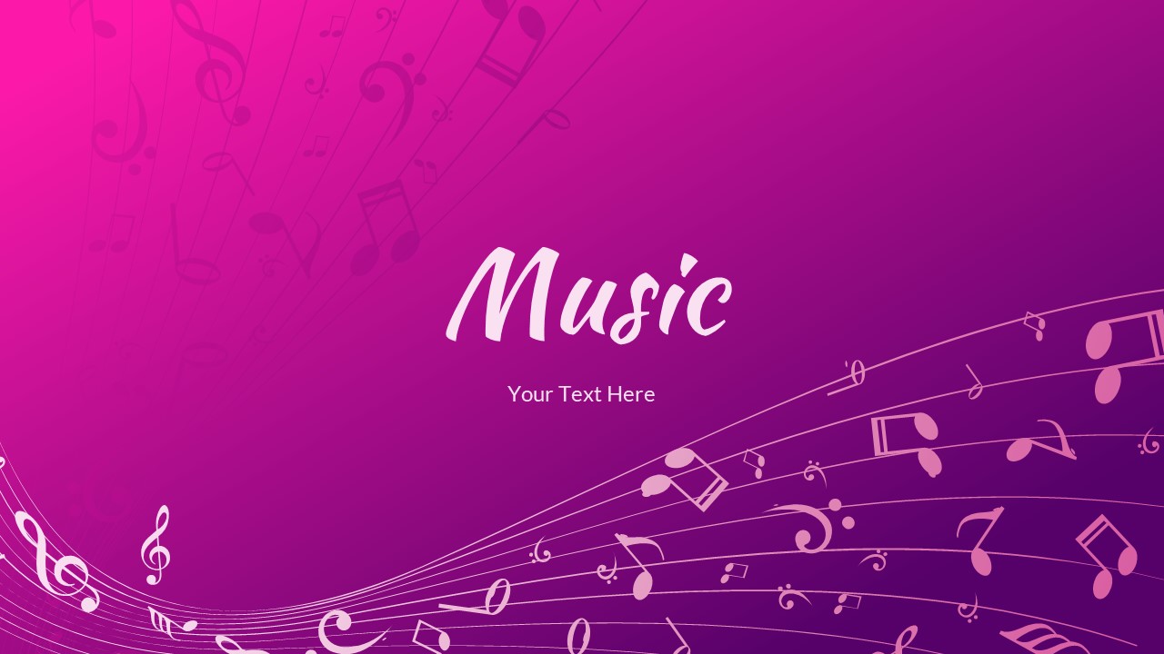 Free Gradient Pink Music PowerPoint Theme Template