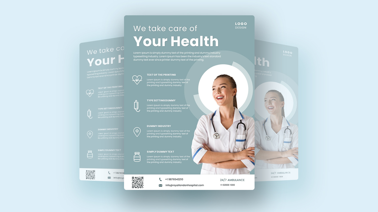 Health Care And Medical Poster Presentation Template