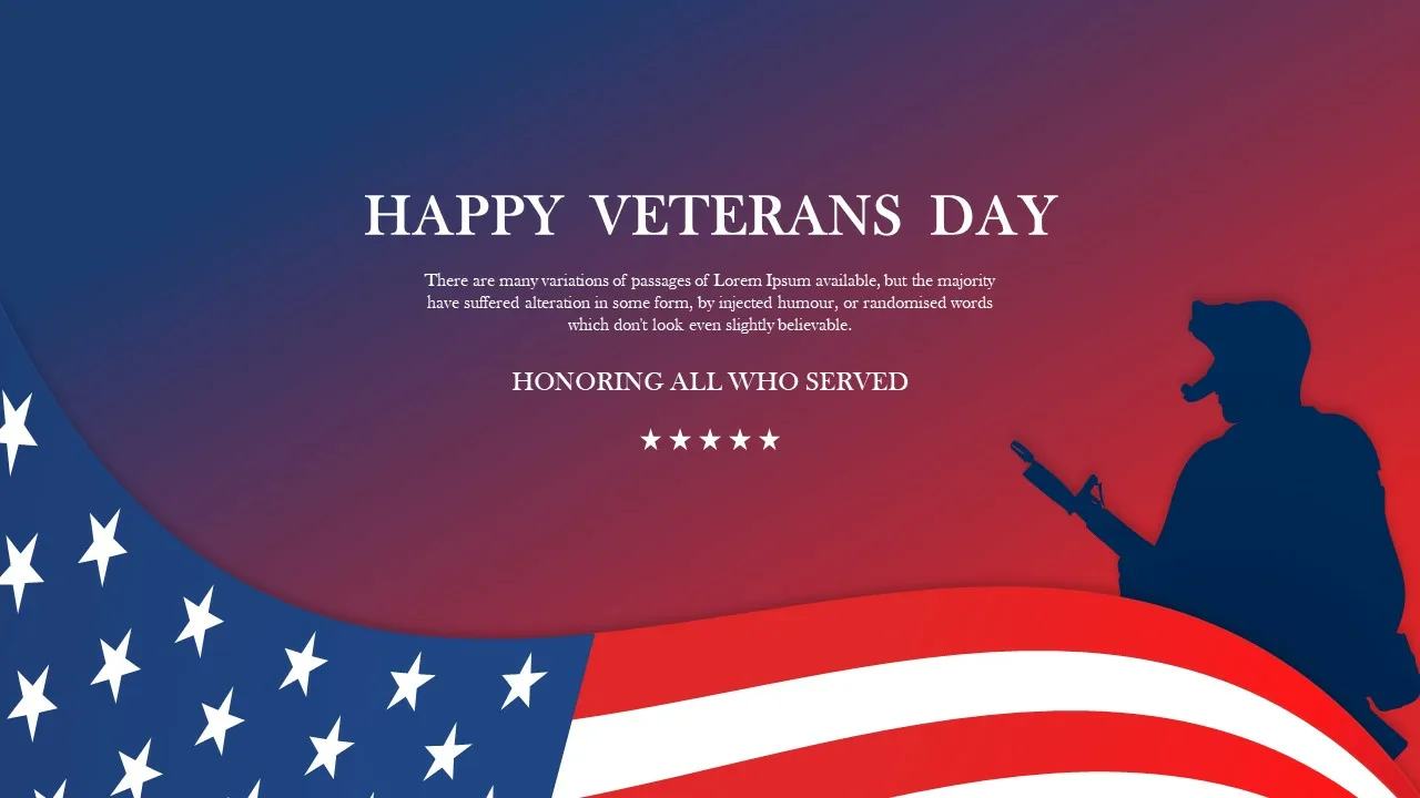 Happy Veterans Day PowerPoint Template SlideKit