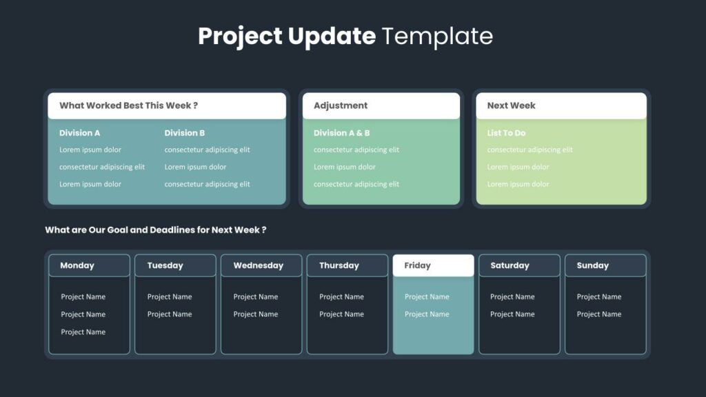 Project Status Update Slide Template SlideKit