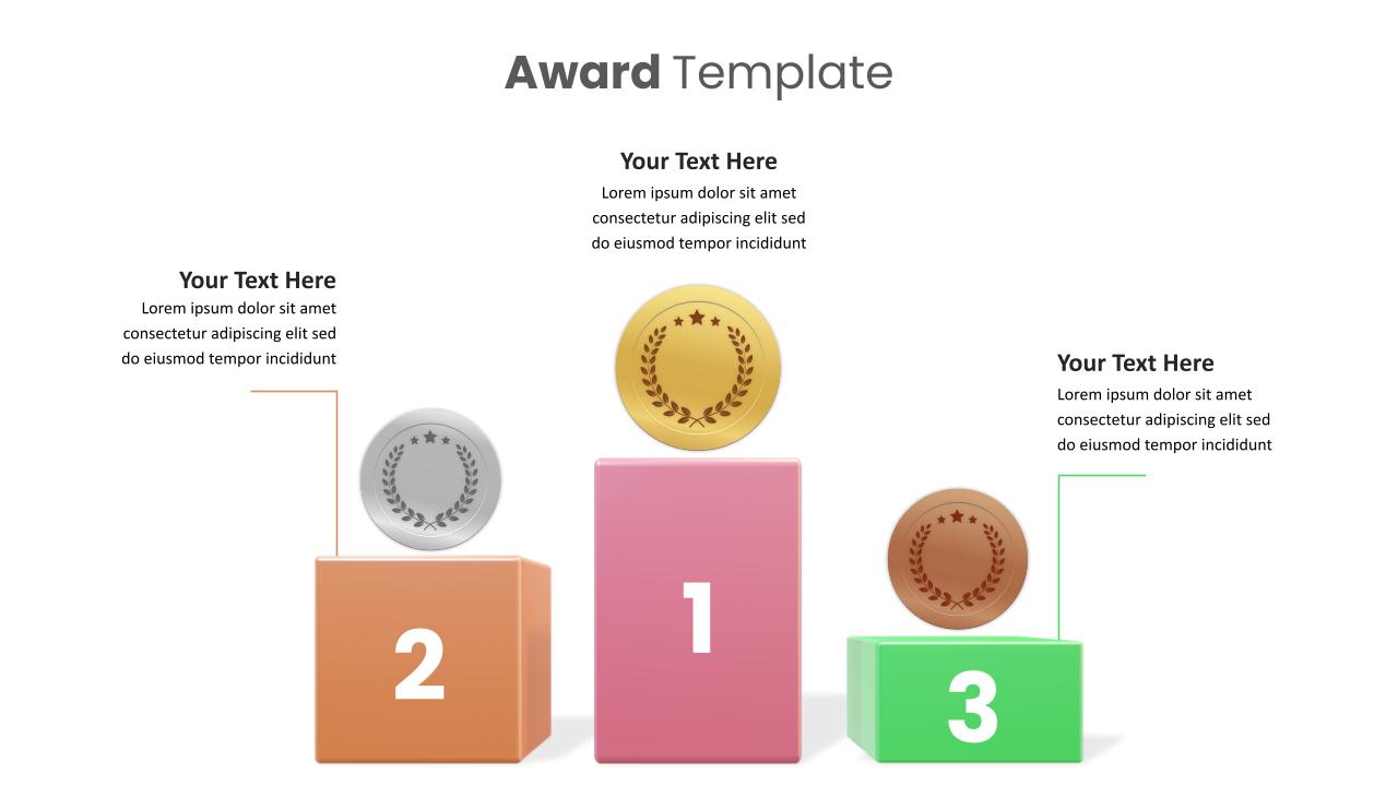 Simple Award Podium Ranking PowerPoint Template