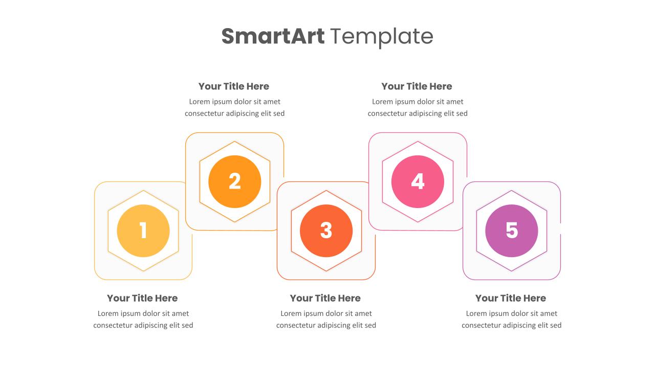 Hexagonal Step by Step PowerPoint Presentation SmartArt Template