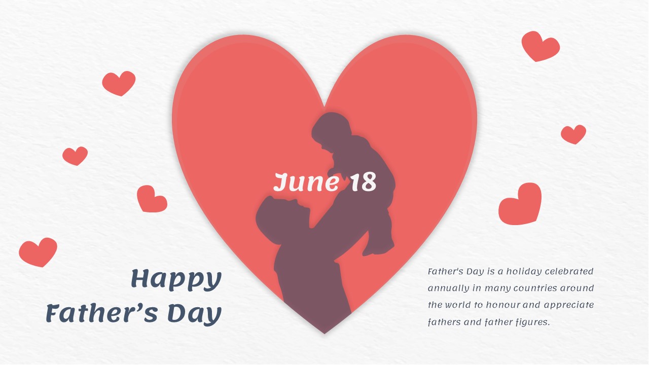 Heart Themed Fathers Day PowerPoint Template