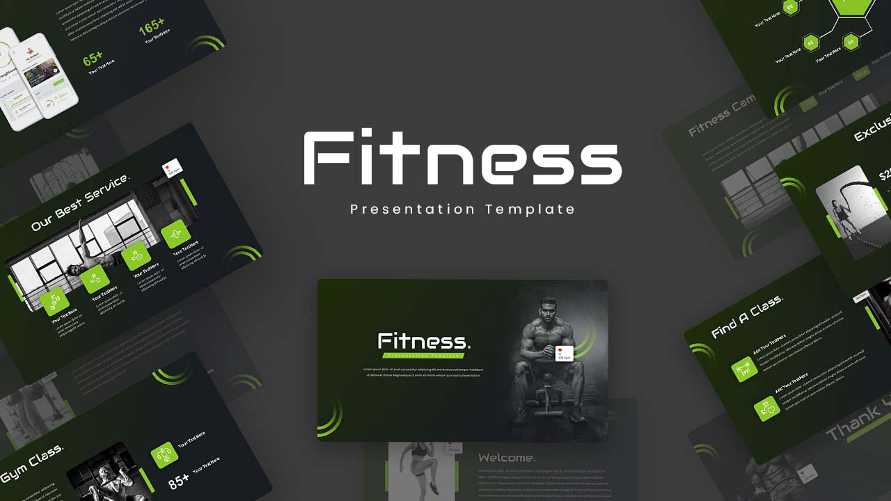 Modern Fitness PowerPoint Templates Featured Image