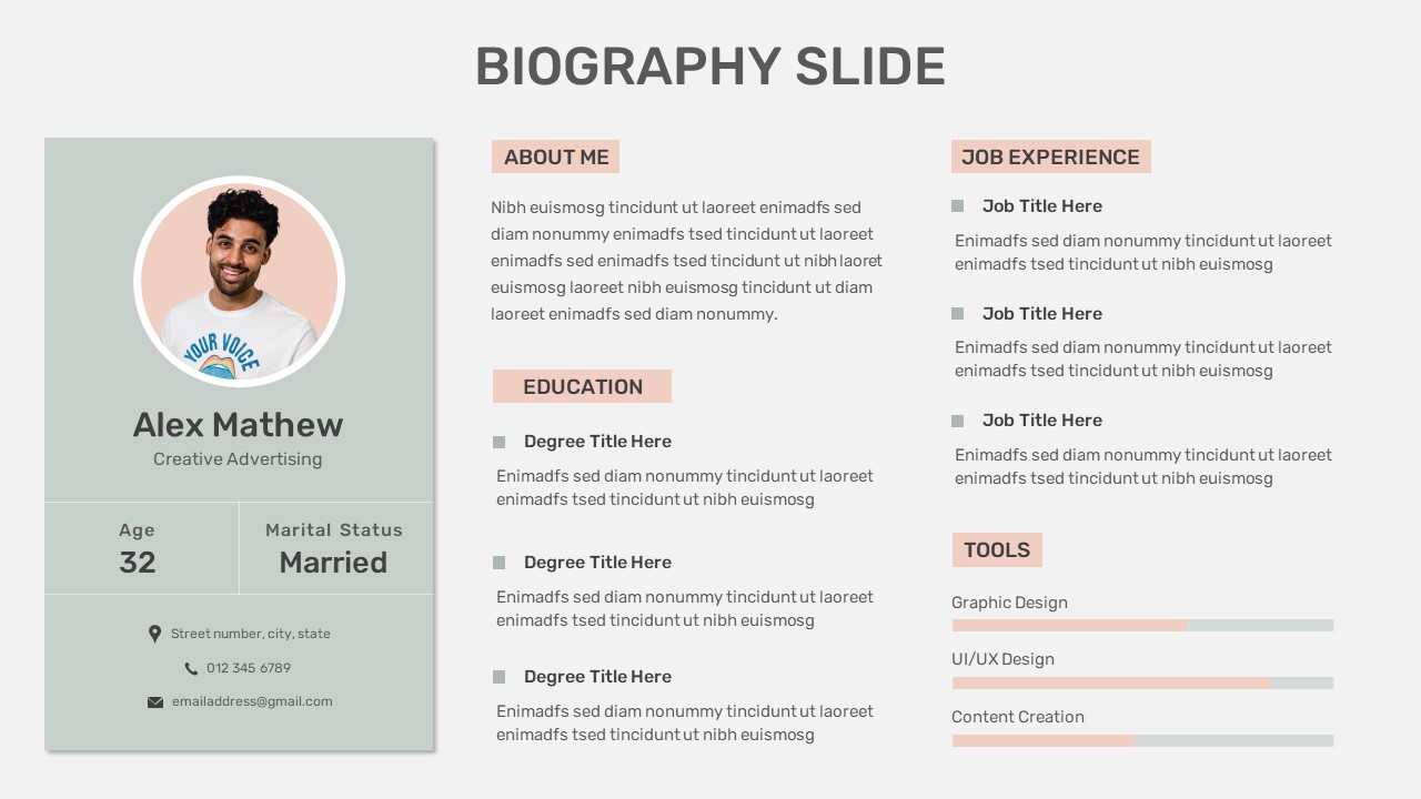 Professional Bio PowerPoint Template