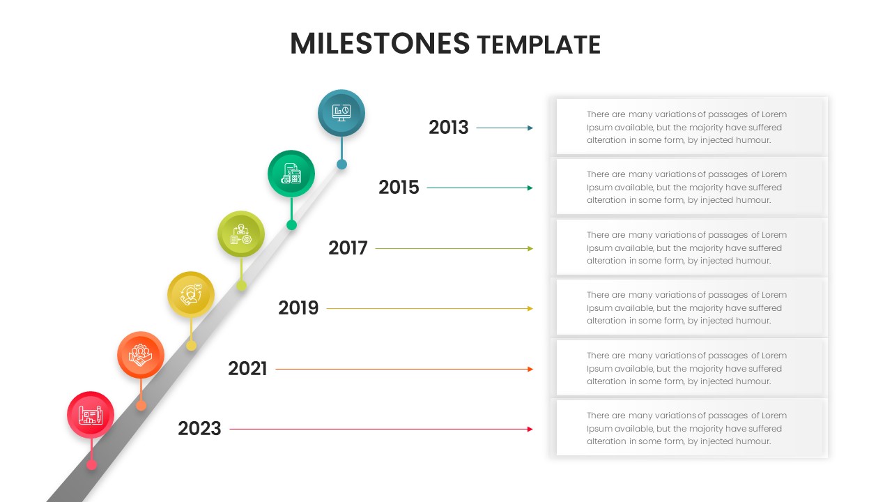 Timeline With Milestones PowerPoint Template