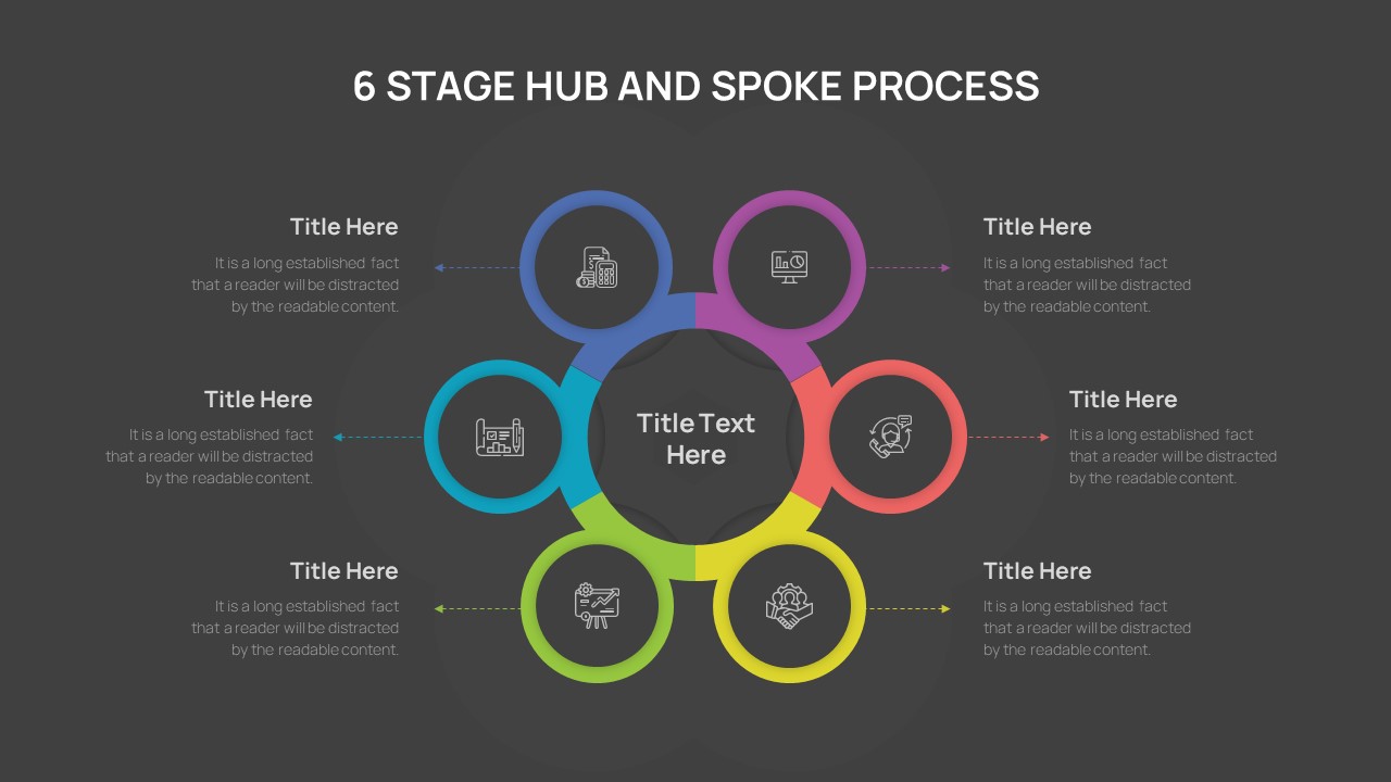 6 Stage Hub And Spoke Ppt Template Slidekit 8083