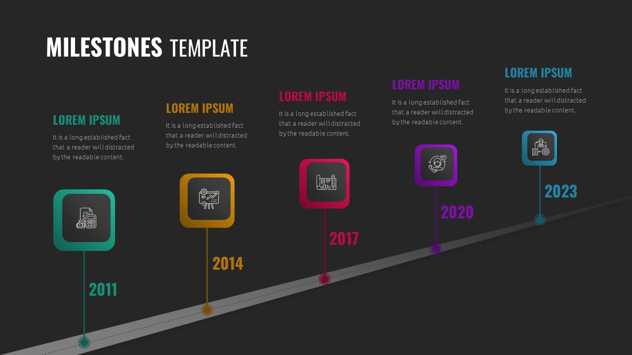 Linear Milestone Template For Ppt Slidekit