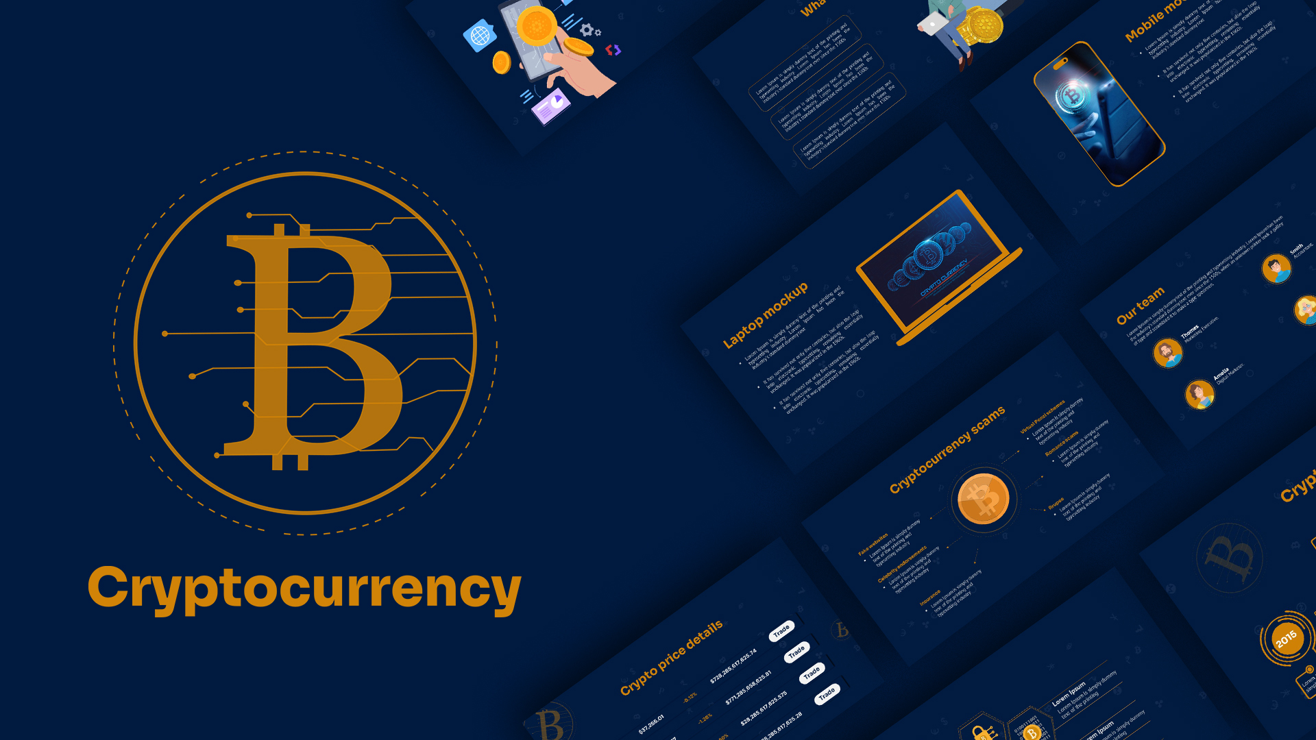 Cryptocurrency PowerPoint Templates for Financial Experts