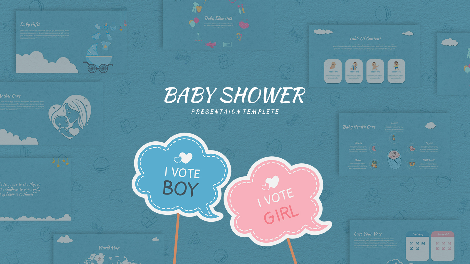 Baby Shower Presentation Template for PowerPoint Featured Image