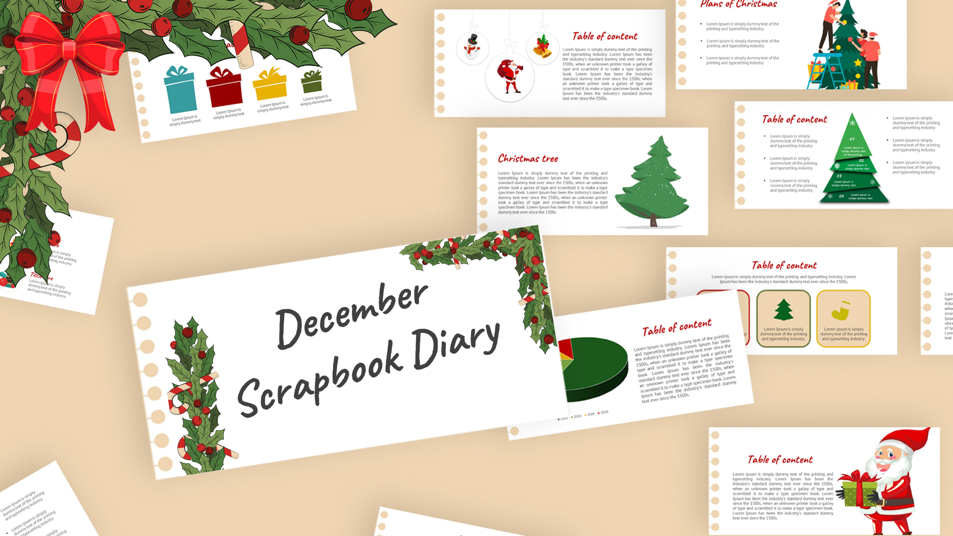 December Scrapbook Template for PowerPoint Presentation