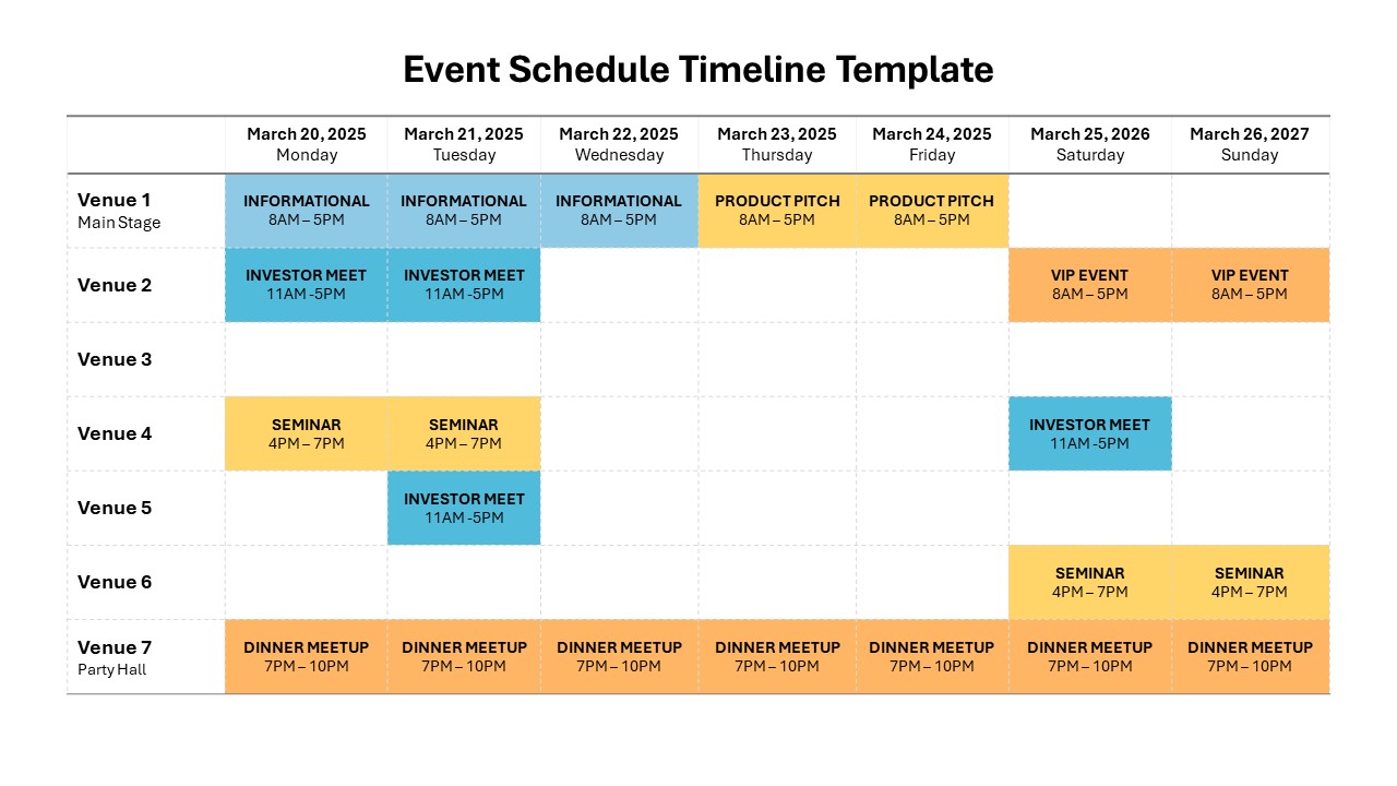 Event Schedule Timeline Template for PowerPoint & Google Slides