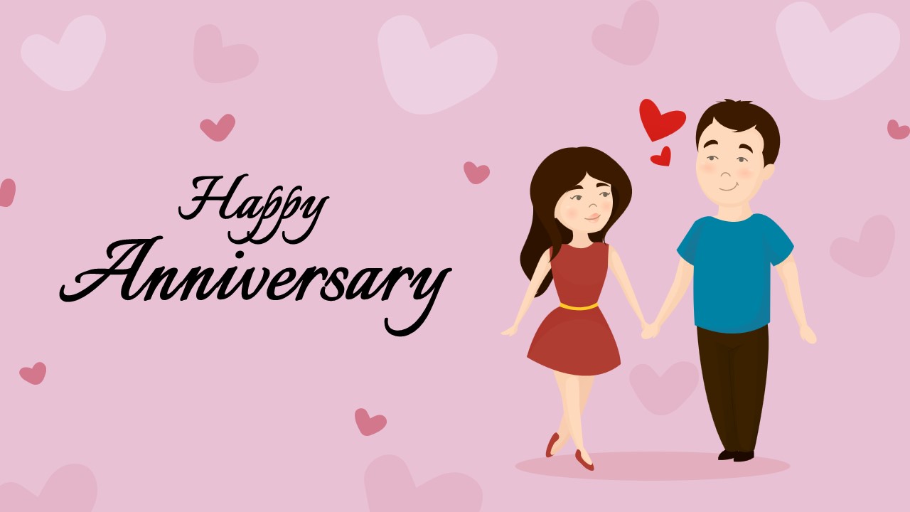 Cute Anniversary Greeting Card Template For PowerPoint And Google ...