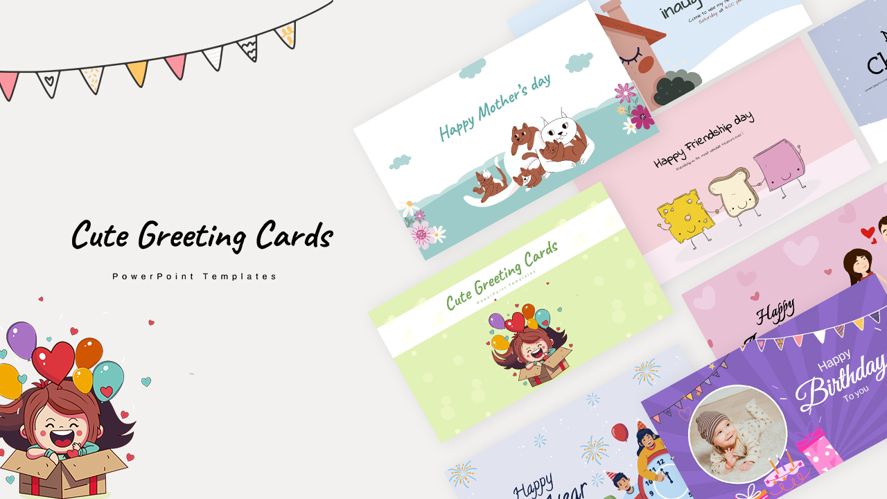 Cute Greeting Card Cover Template For PowerPoint And Google Slides