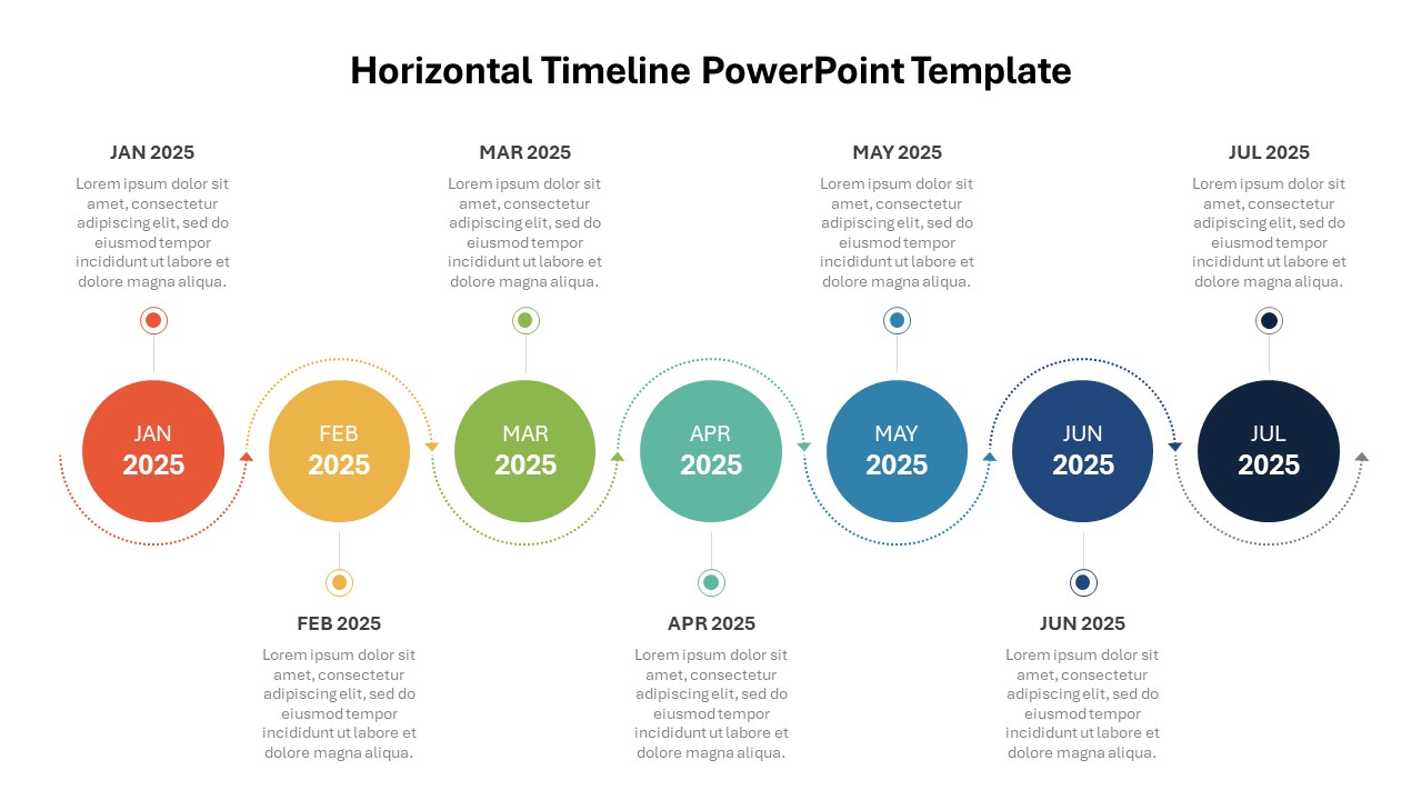 Horizontal Timeline PowerPoint Template