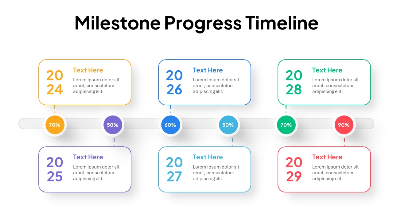 Milestone Progress Timeline PowerPoint Template