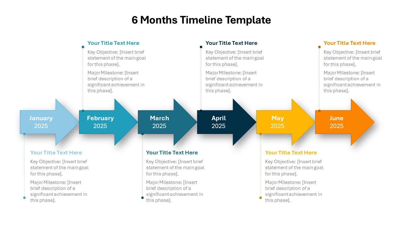 6 Months Timeline PowerPoint Template