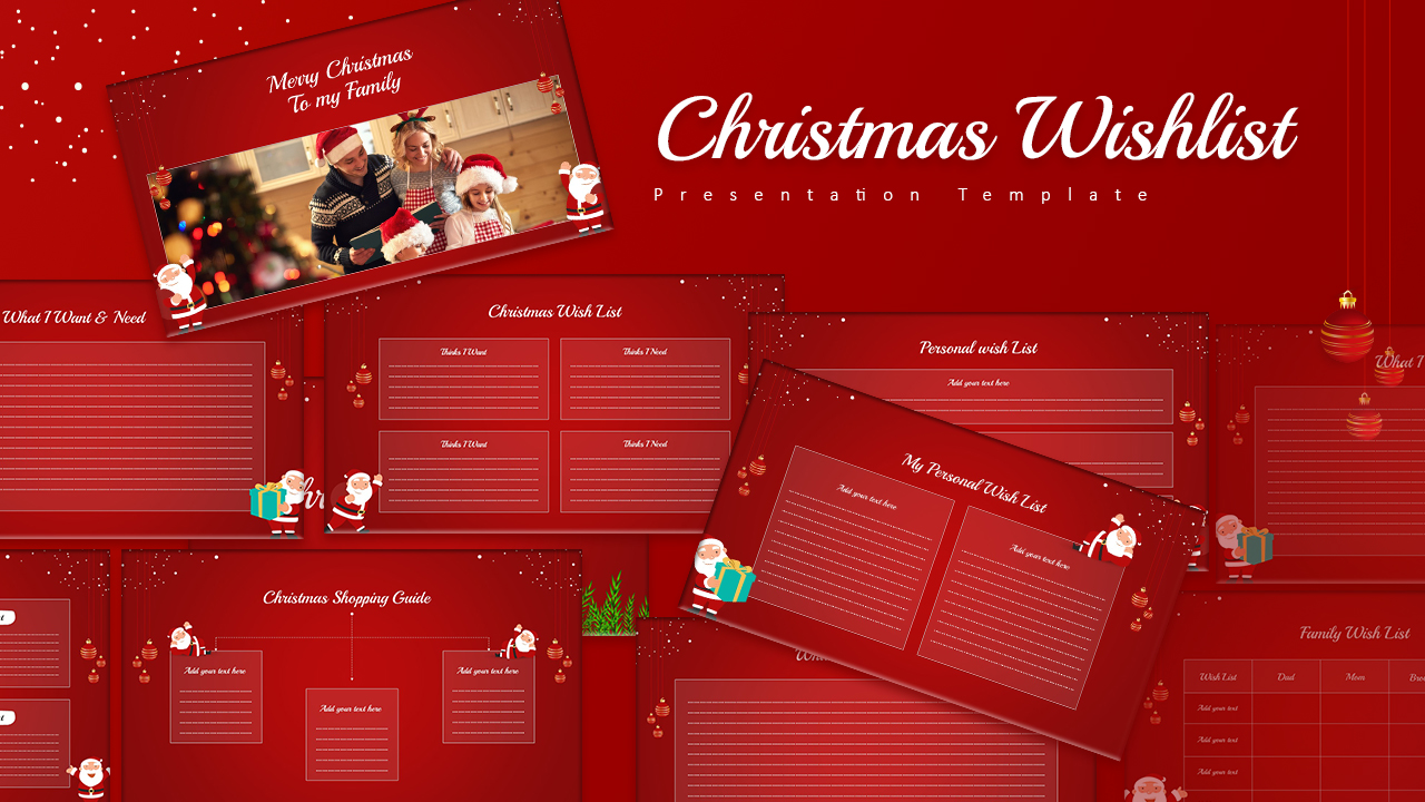 Christmas Wish List PowerPoint Template and Google Slides