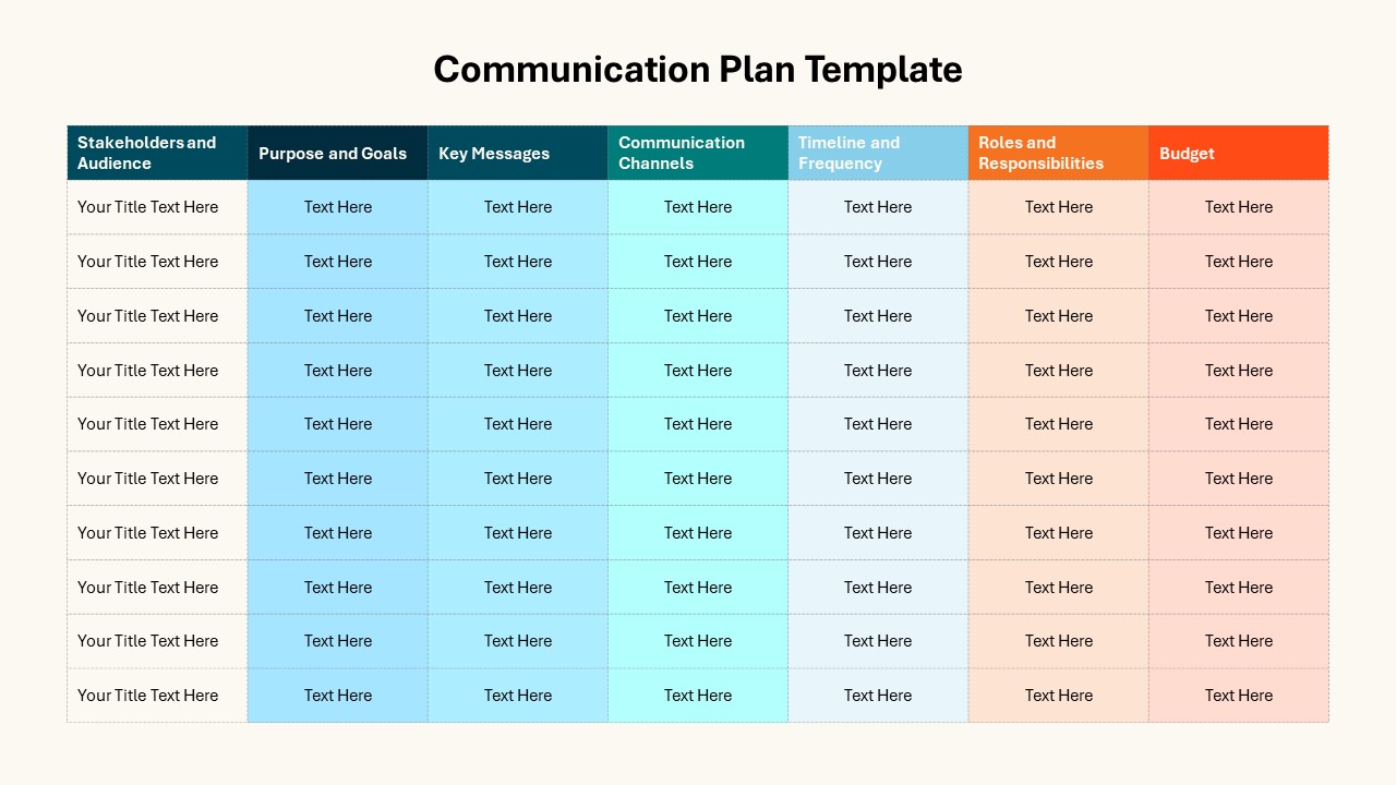 Communication Plan Template