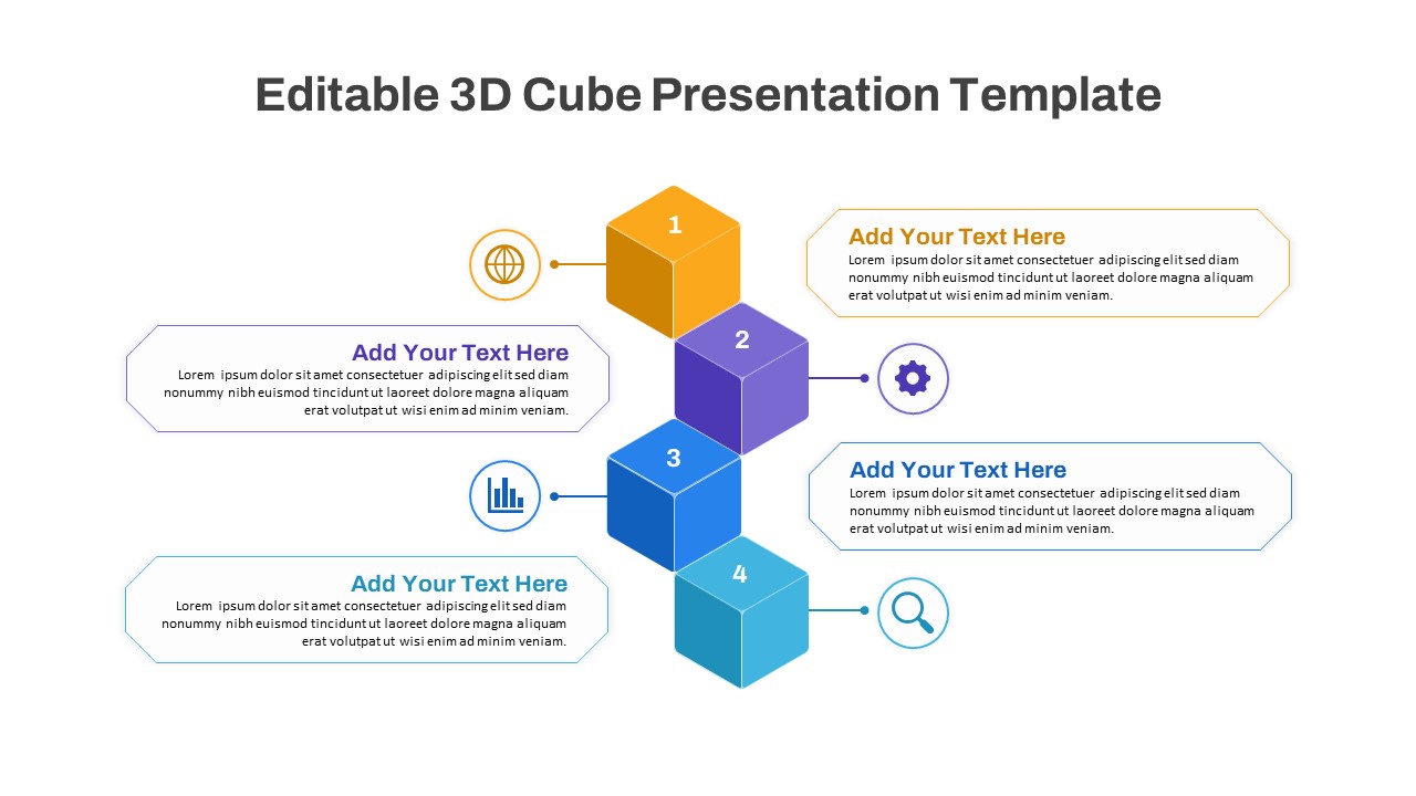 Editable 3D Cube Presentation Template For PowerPoint And Google Slides