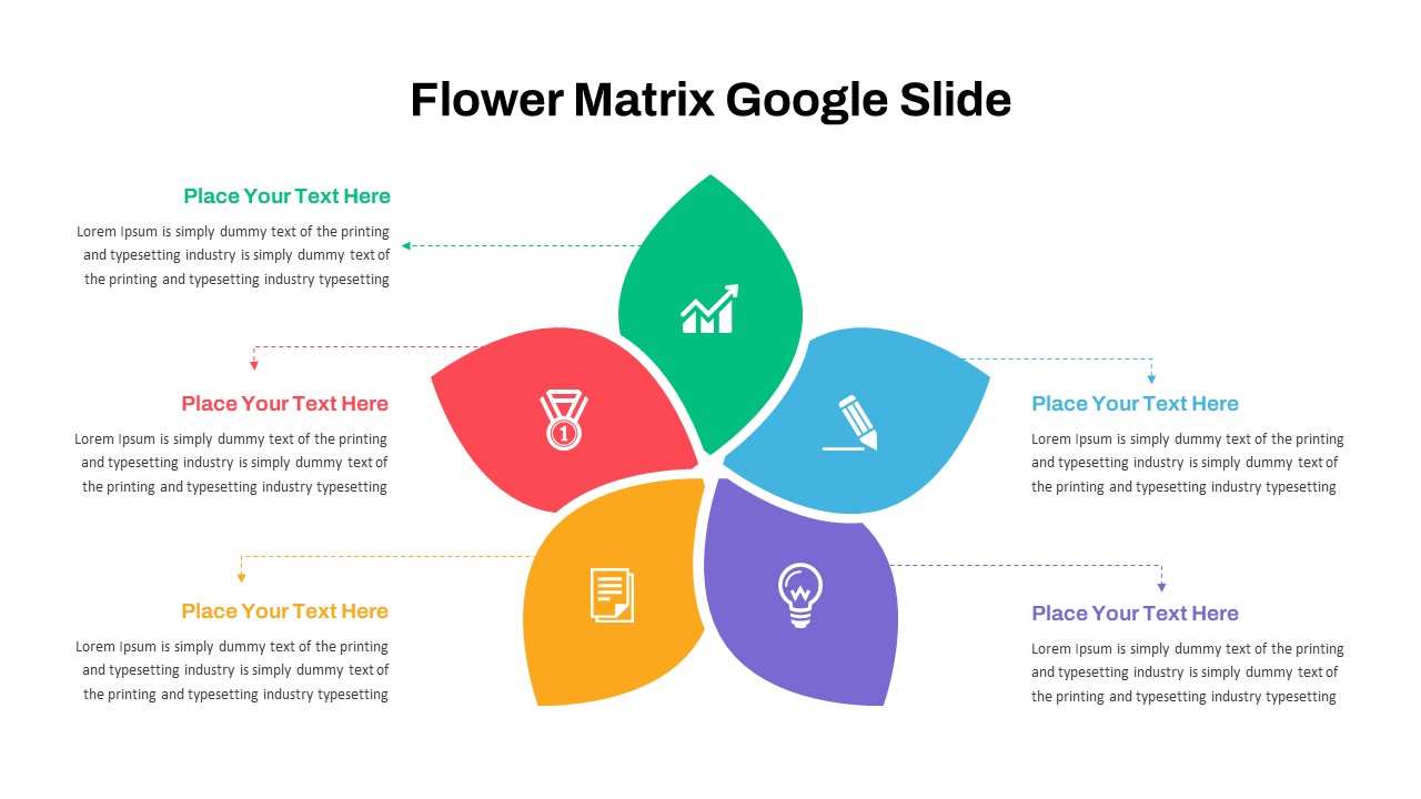 Flower Shape Matrix Ppt Template