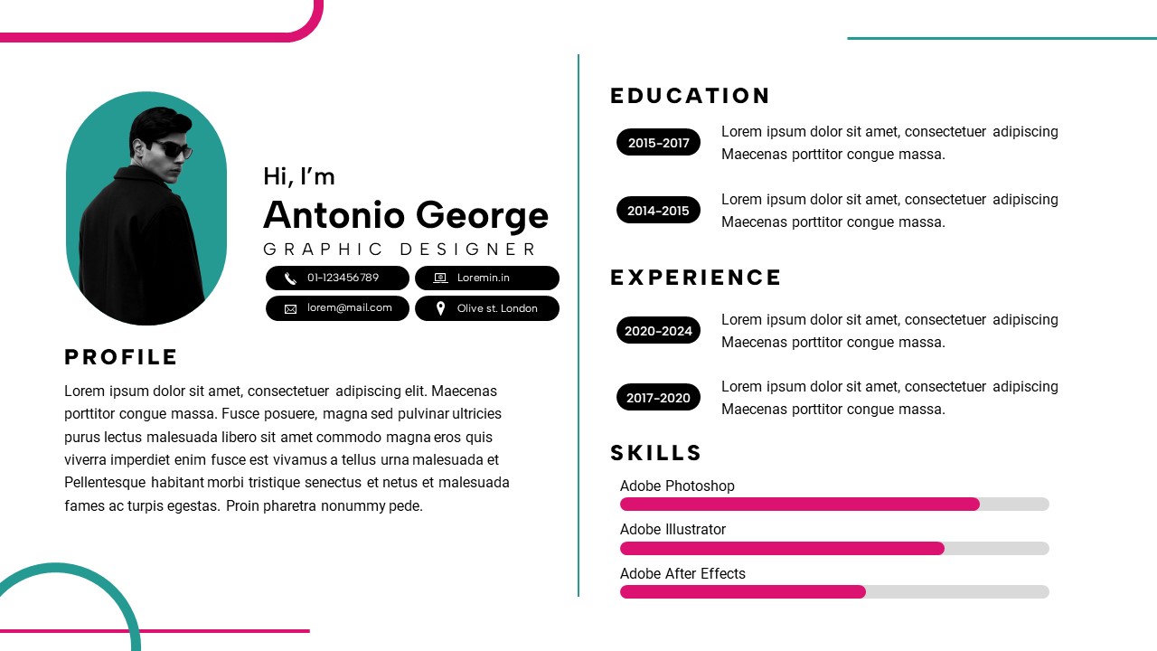 Graphic Designer Power Point Resume Template