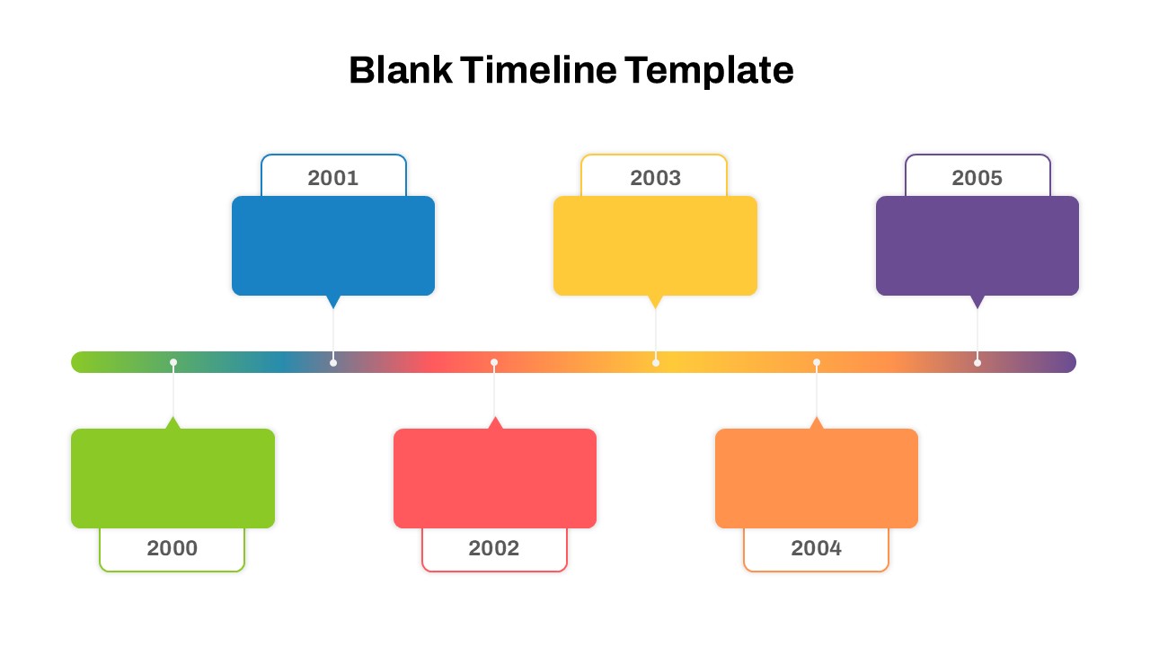 Horizontal Blank Timeline Template For PowerPoint