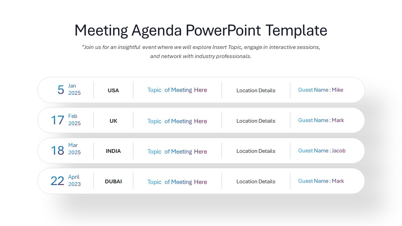 Project Kickoff Meeting Agenda PPT Template and Google Slides - SlideKit