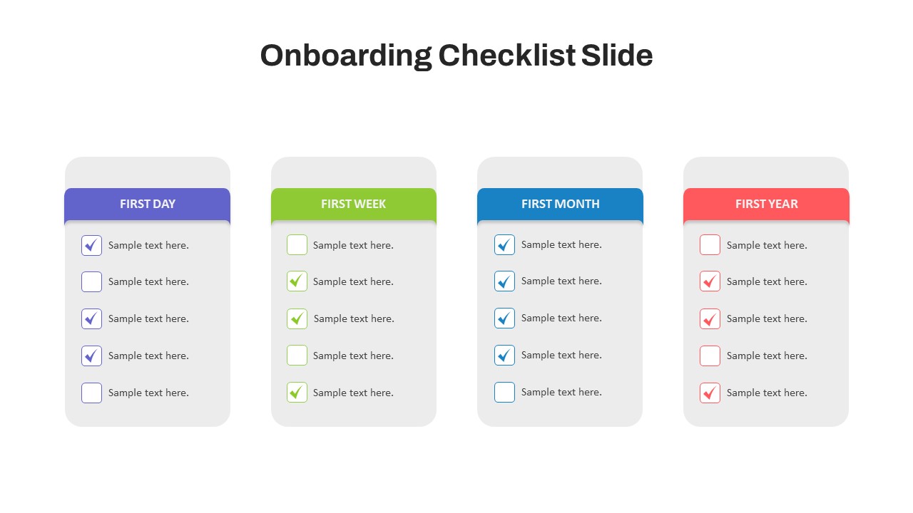 Onboarding Checklist Ppt