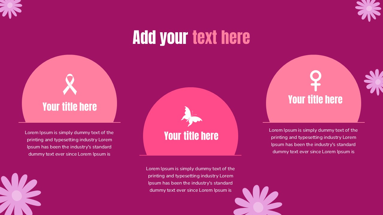 Pink Color Breast Cancer Awareness Presentation Template Slidekit