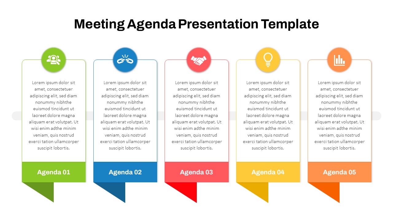 PowerPoint Agenda Slide Template For Team Meeting