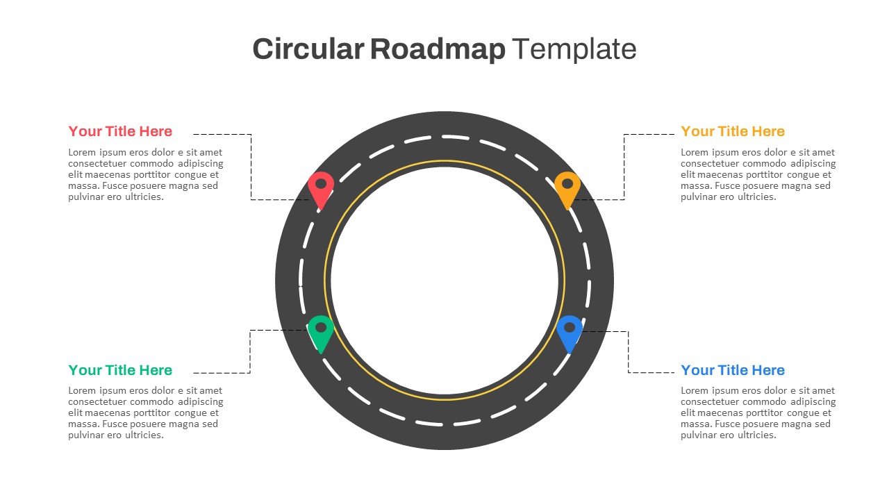 PowerPoint Circular Road Map Template