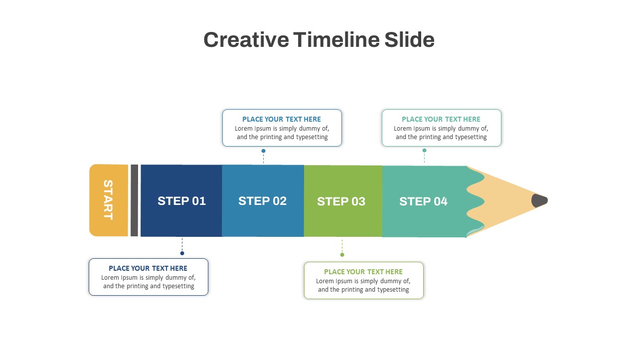 Professional Pencil Theme Timeline PowerPoint Template