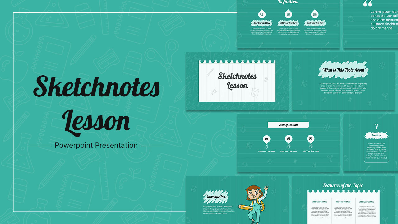 Sketchnotes Lessons PowerPoint Cover Template