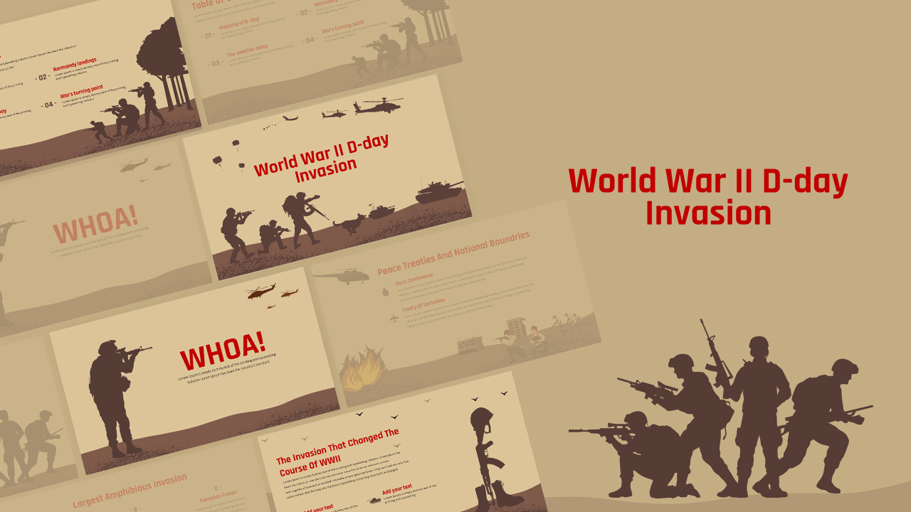 World War 2 D Day Invasion Presentation Templates