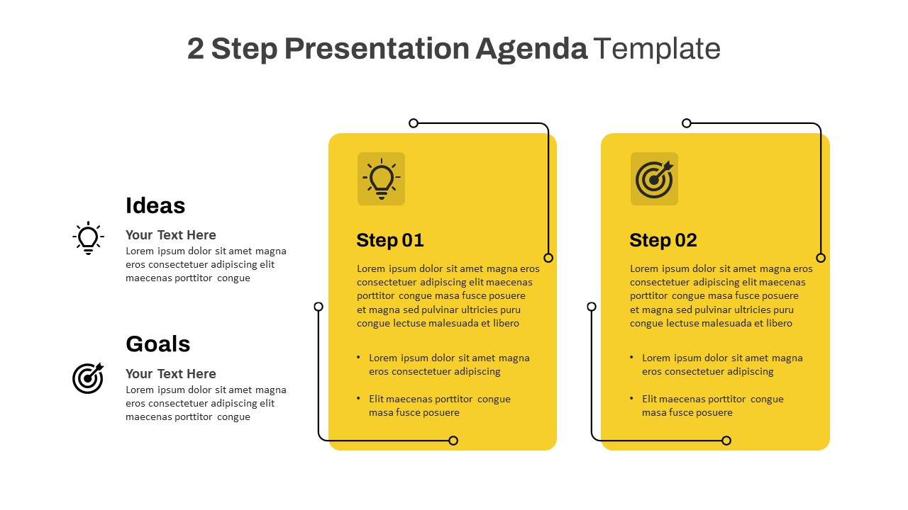 2 Step Agenda PowerPoint Slide Template