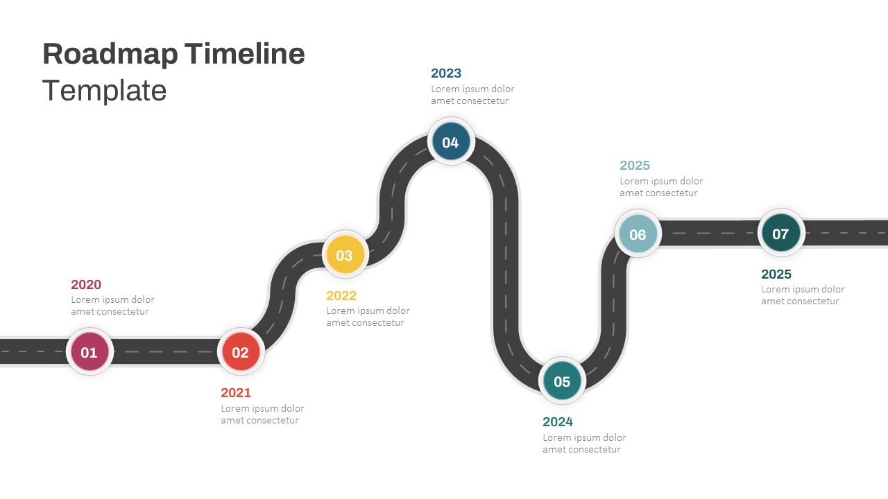 7 Step Roadmap Timeline PowerPoint Template