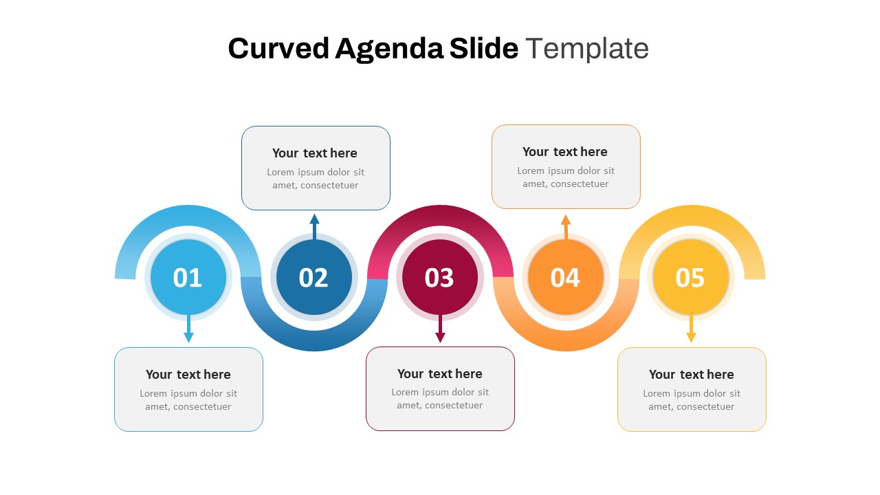 Curved Agenda PPT Slide