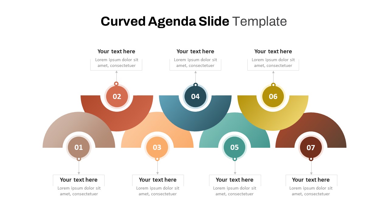 Curved Agenda Power Point Slide