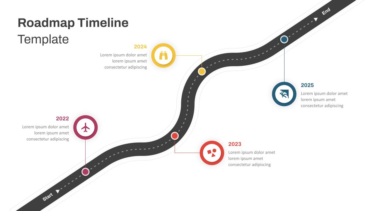 Editable Roadmap Timeline Template For Powerpoint