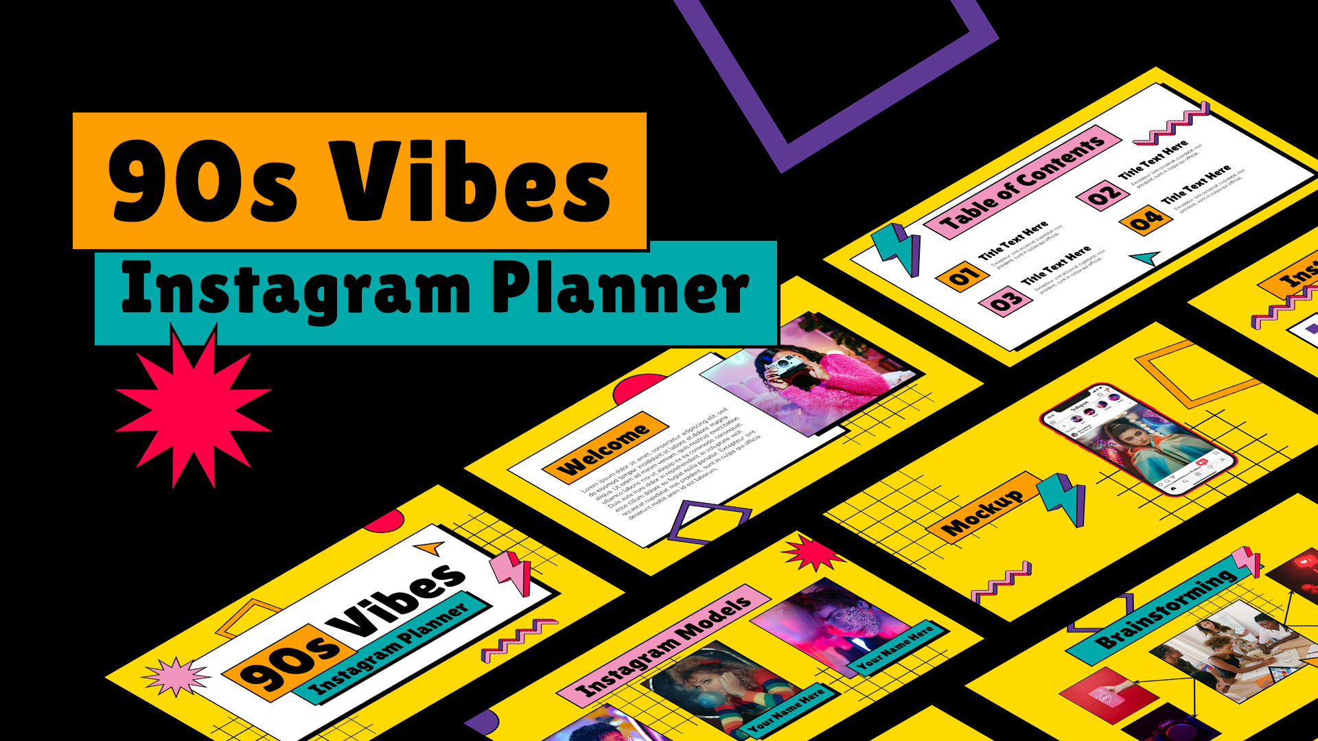 Free 90s Vibes Instagram Planner