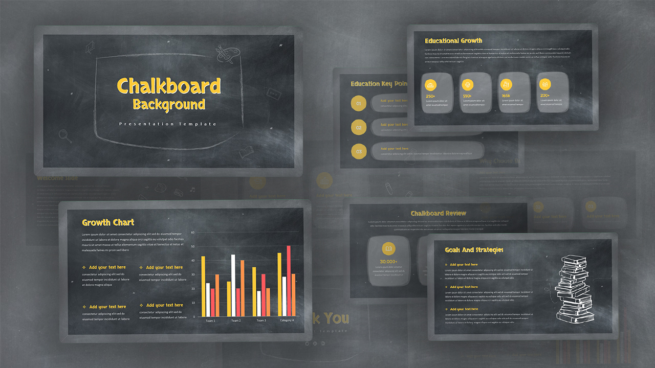 Free Chalkboard PowerPoint Template Mock Up