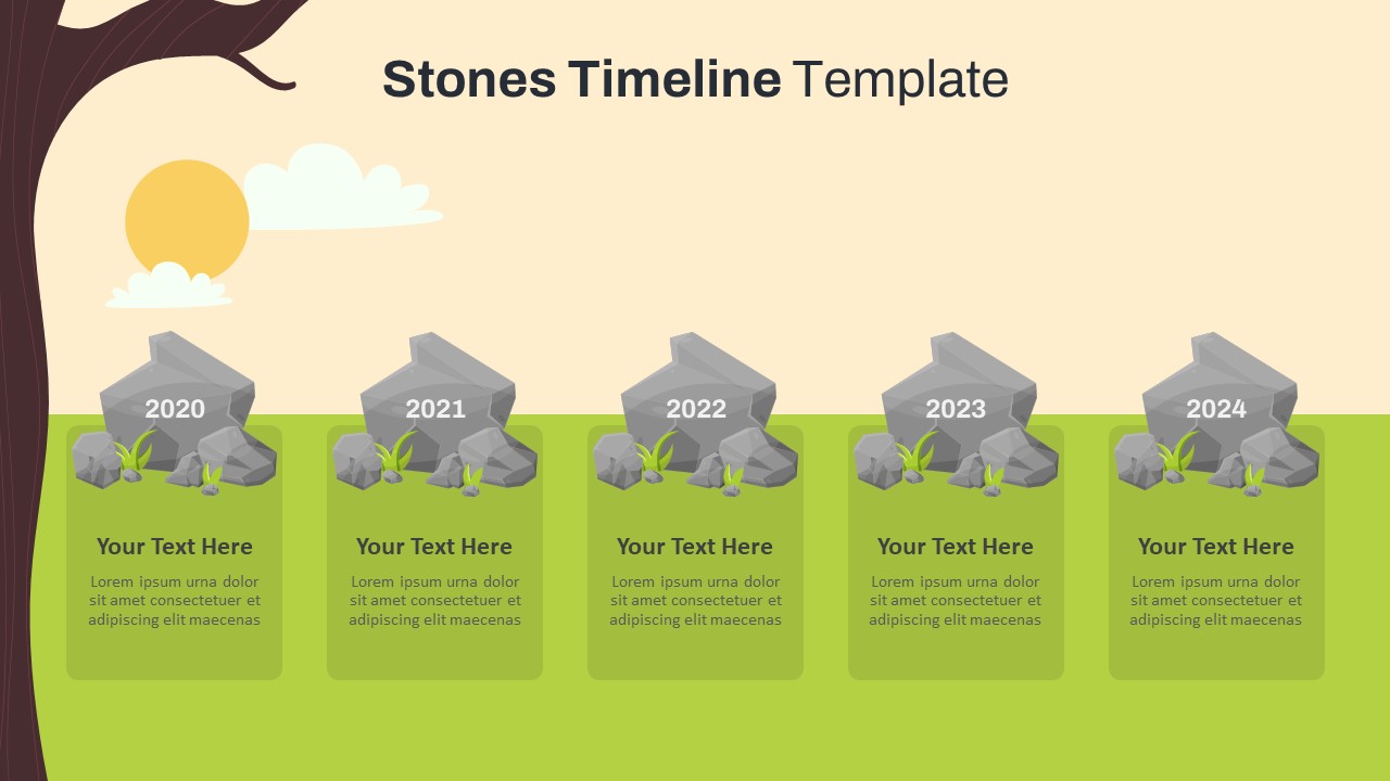 Free Stones Timeline Theme PowerPoint Template