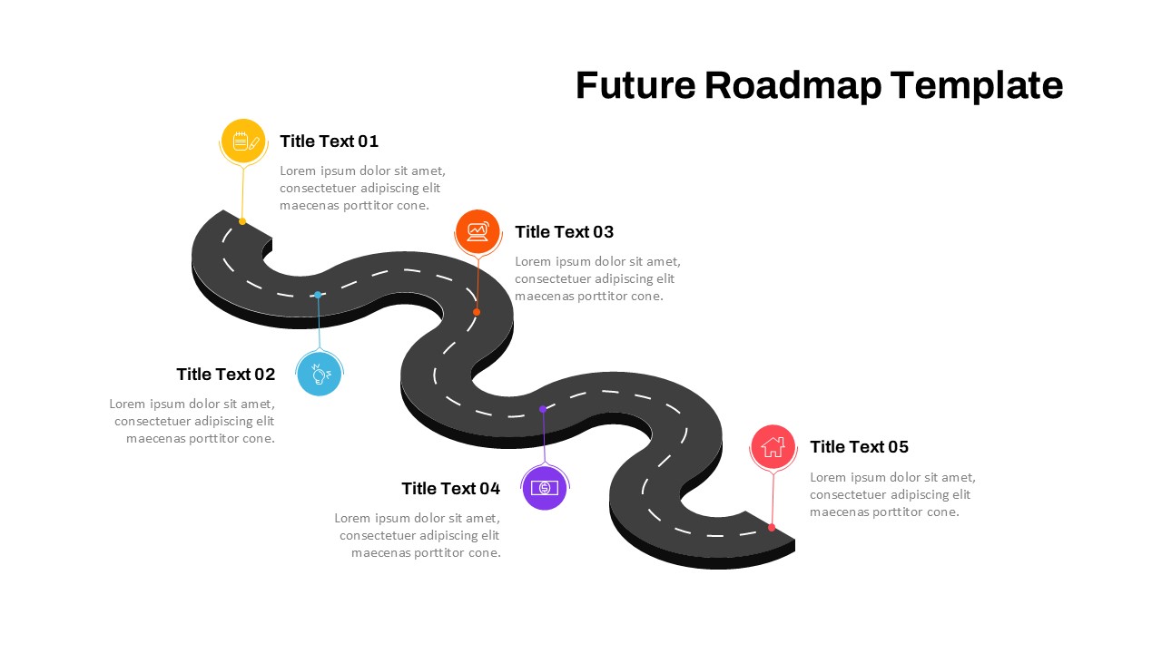 5 Step Future Roadmap PowerPoint Slide