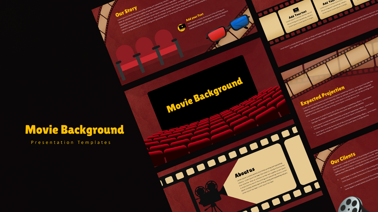 Movie Background PowerPoint Templates