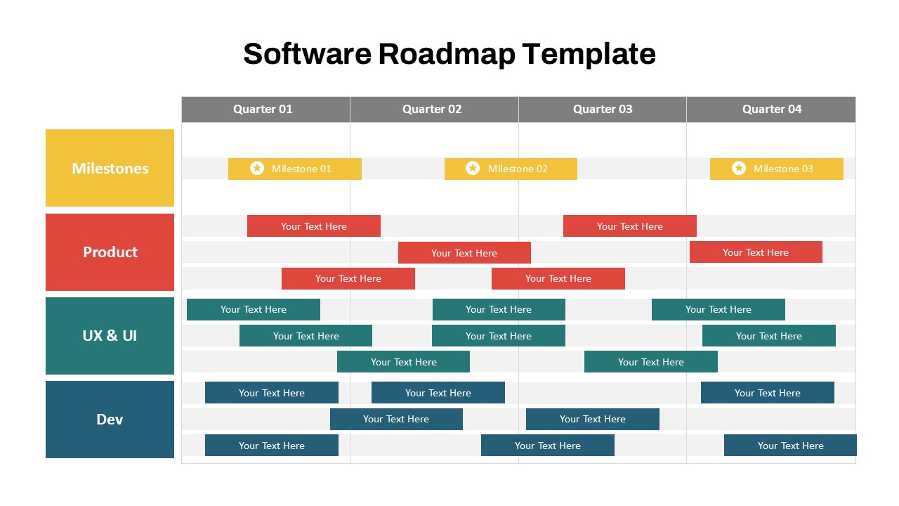 Software Power Point Roadmap Template