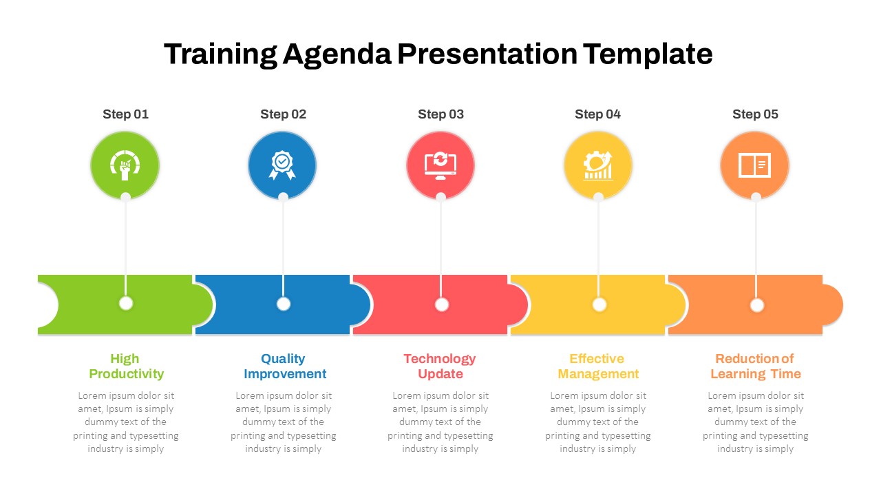 5 Step Training Agenda Slide In PPT