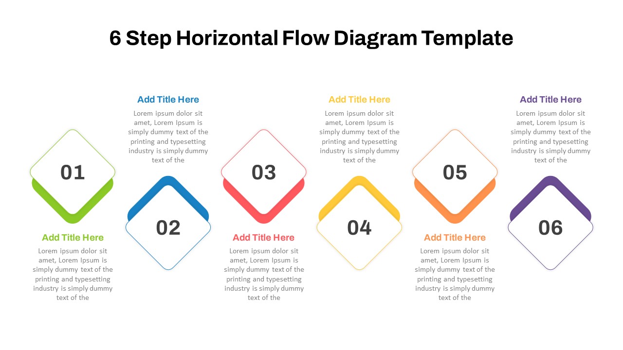 6 Step Horizontal Process Flow Diagram PPT