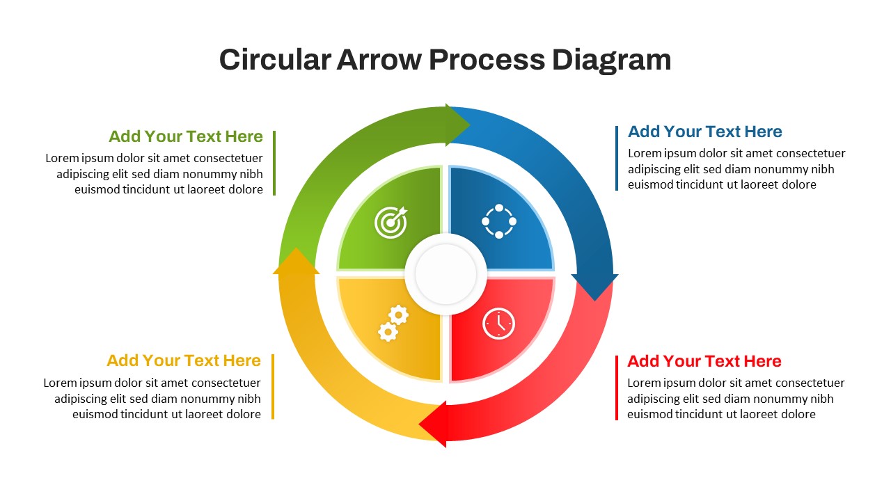 Circular Arrow PowerPoint Process Flow Diagram Template