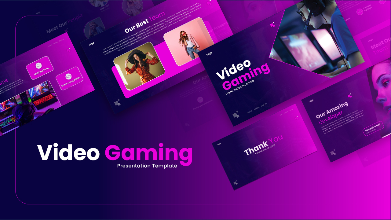 Creative Video Game PowerPoint Template and Google Slide Featured Image